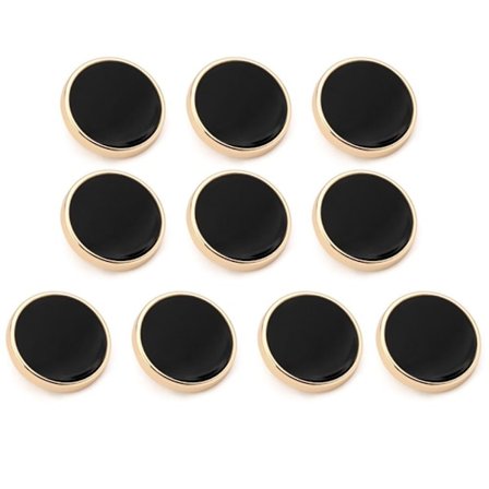 10st Metallknappar Huvudbonadsklämma SVART 20MM