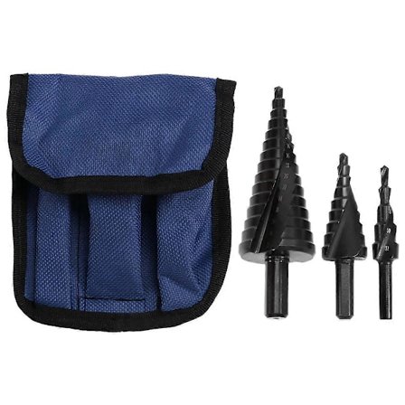 3 Kpl Porrasporanterä Metallille, 4-12mm 4-20mm 4-32mm Spiraaliura Unibit Porrasporanterä, Pinnoitettu Univer