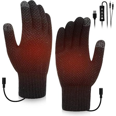 USB-opvarmede handsker til mænd og kvinder Varme vinterhandsker med touchskærm med 3 justerbare varmeniveauer