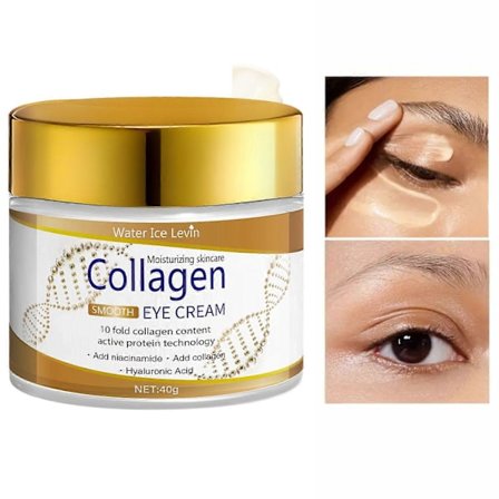 Kollagen Øyekrem Anti-aldring - Øyekrem for poser og mørke ringer under øynene - Oppstrammende øyekrem for mørke ringer - Fuktighetsgivende øyeserum -