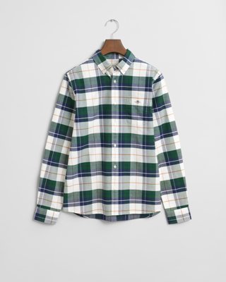 GANT - Rutete Oxford-skjorte for tenåringer forest green