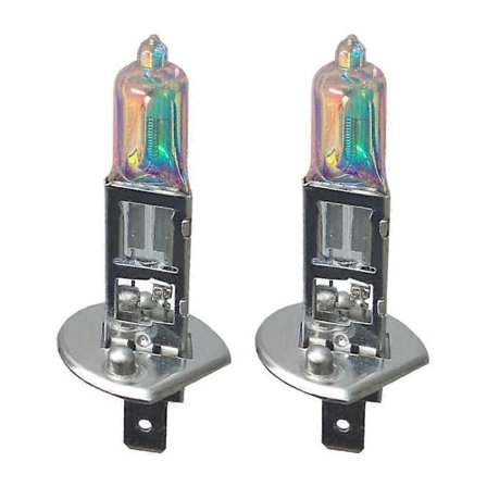 2 stk. Billampe H1 Halogenpære 12V 55W Hvit 5000K 1300Lm Kvarts Auto Tåkelys Frontlykter Bil Glasslampe