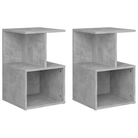 vidaXL Bedside Tables 2 pcs Concrete Grey 35x35x55 cm engineered wood grey