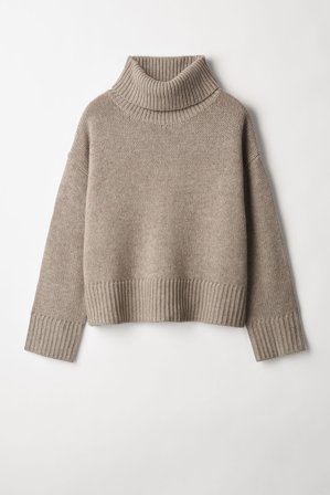 Soft Goat - Chunky Turtleneck - Women cashmere sweater - M - Stone