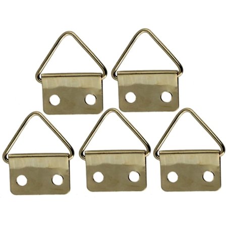 Guld 24 x 18mm Triangel Ring Krokar kompatibla Tavelramar Upphängningar 10-pack