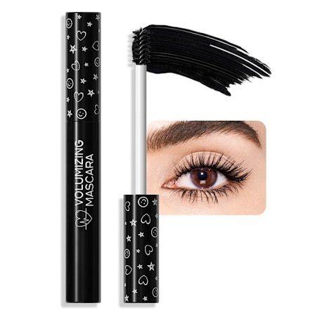 Voluminous Mascara, Langvarig Cruelty-Free Vegansk Vippesminke med Dyp Svart Formel, Smuddsikker Volumgivende Kosmetikk for Kvinner