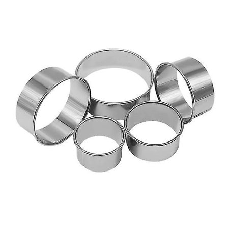 5 kpl Pyöreät Ruostumattomasta Teräksestä Valmistetut Keksin Muotit, Gyozan Nahka Leikkausmuotti, DIY Keksin Leivonnaiset Kakku Leivontavälineet