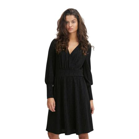 Ichi Knitted Kjole Sort, Dame, Størrelse: 2XL