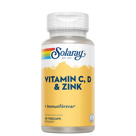 Solaray Vitamin C D Zink 30 kapsler