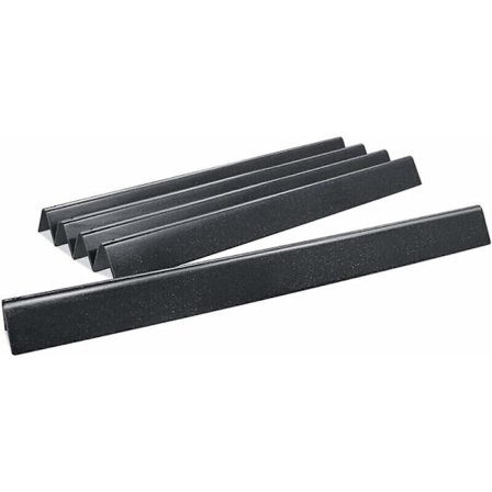 5 kpl, 57,15 cm emaloidut Flavorizer-tangot, BBQ-lämpölevy Weber Spirit E200/210, S200/210 (sivupolttimon nupeilla), lämmönjakaja Spirit 500:lle