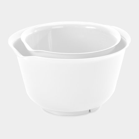 Conjunto de tigelas Nordiska Plast, branco, 1,5/2,75 litros, 2 peças