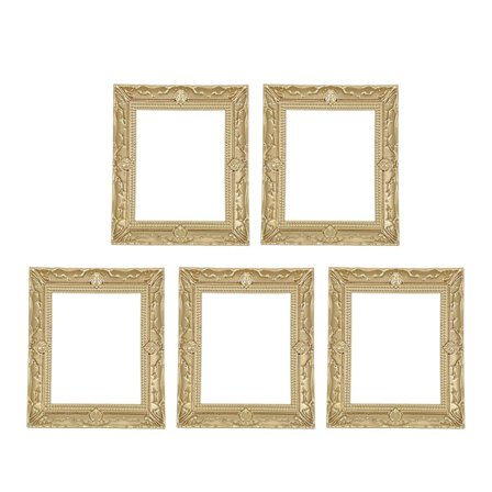 5 kpl Miniature Resin Photo Frame Vintage Painting -kuvakehys Mini House Goldenille