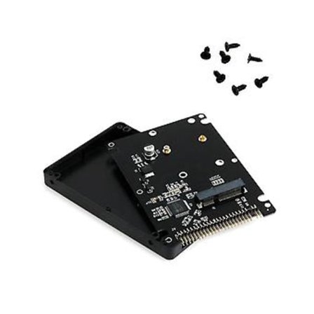 M SATA till 2.5 IDE 44pin Konverter Adapterkort med Fodral för PATA Hårddisk eller SSD Uppgradering