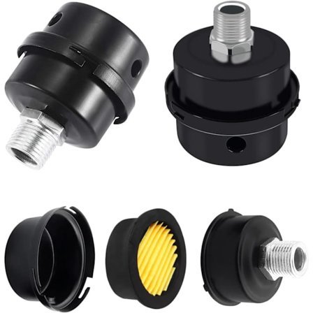 3 stk. luftfilter lyddæmper, luftkompressorfilter, 3/8" 16 mm lyddæmperfiltre, luftkompressorfilter lyddæmper, luftkompressor lyddæmperfilter, til 