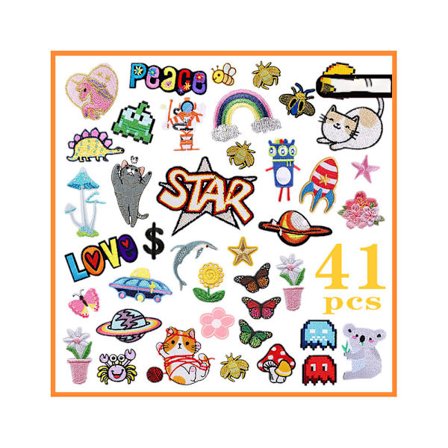 41 kirjailtua kangastarraa