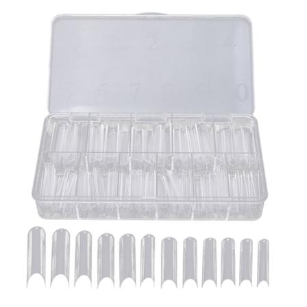 360 kpl erittäin pitkät tekonkynnet U-muotoiset tekonkynnet kotelolla kynsistudioon DIY-kynsikoristeluun läpinäkyvä