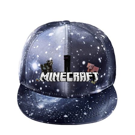 Minecraft Star Hat Enkel Mode Tecknad Män och Kvinnor Starry Sky Svart ~ 3