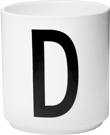 Design Letters Personlig Porcelæn Kop A-Z Hvid D, Tøj & Bolig, Køkken & Bord, Krus & Kopper