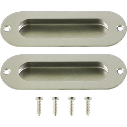 2 kpl:n upotetut kahvat liukuovelle, ruostumaton teräs