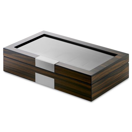 Pudełko na 12 zegarków z fornirem hebanowym dla mężczyzn - Pudełka na zegarki