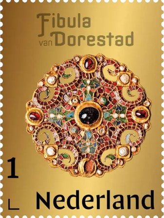 Holland - Fibula v. Dorestad - Postfrisk frimærke i 24 karat guld