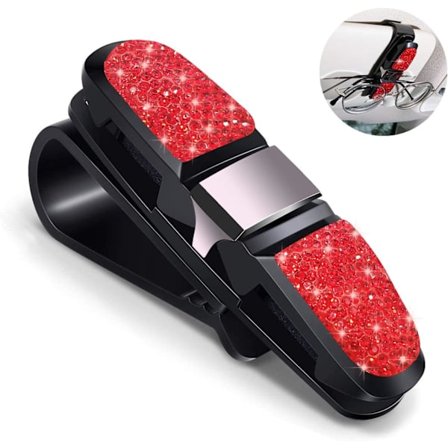 Bling Bling Kristall Solglasögonhållare för Bilen, Fashion Bling Kristall Rhinestone R