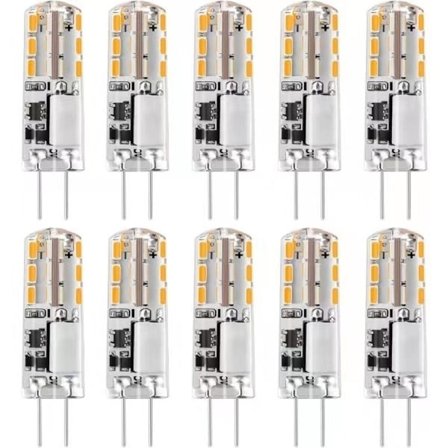 10x G4 LED-pærer 12V AC/DC Varm Hvid 3000K 2W, dæmpbare