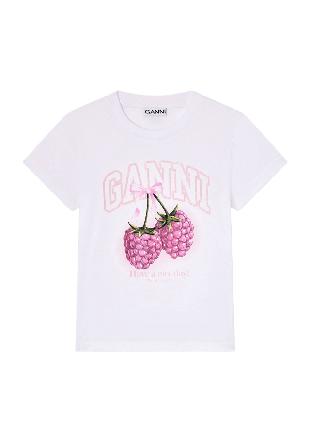 GANNI Baby Fit T-shirt Raspberry T-shirts Dam Vit XS