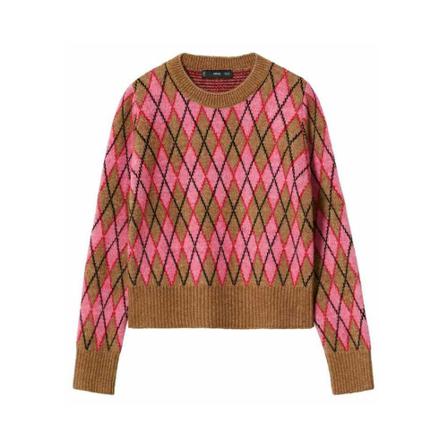 Mango Rhombus design sweater Brun, Dame