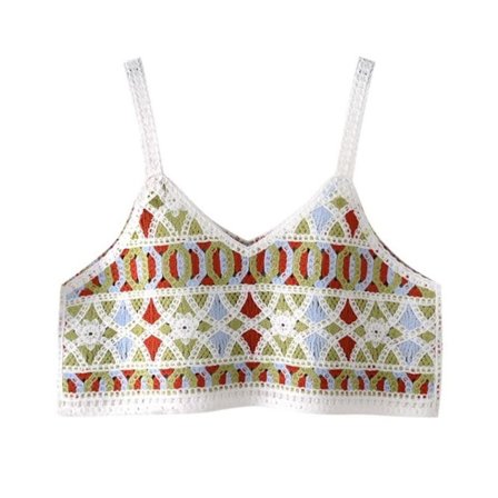 Hollow Out Camisole Hook Flower Hollow Supender VIHREÄ