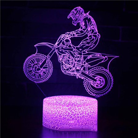 3D Motorcykel Nattlampa Optisk Illusion Lampa, Födelsedagspresent