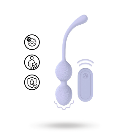 Vibrating Bead Kegel with Remote Control - Lavender - Sexleker Vuxen: Vibrator, dildo & massajestaver
