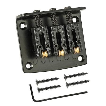 3-strengers gitar Hard-tail Tailpiece Bridge Kompatibel med Cigar Box, Elektrisk Gitardeler Gitarutskifting