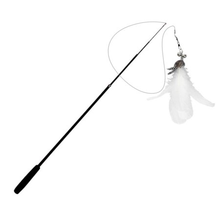 för Cat Feather Teaser Wand Toy Interactive Retractable Fun for Cat Kitten Playi