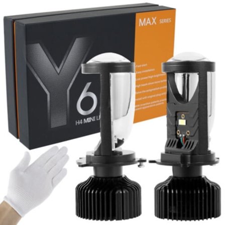 2 stk H4 LED-forlygtepærer Projektorlinselampekonverteringssæt