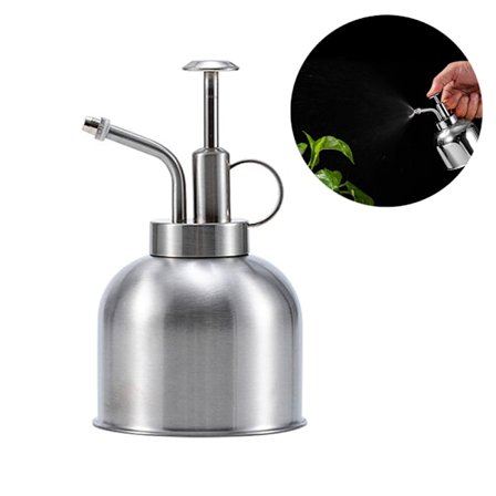 Planteforstøver Sprayflaske 300ML Rustfrit Stål Vandkande til Indendørs Planter Sukkulente Bonsai Haveværktøj Sølv