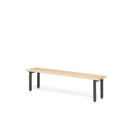 Changing room bench ELITE, 1200x300x390 mm, beech, dark grey