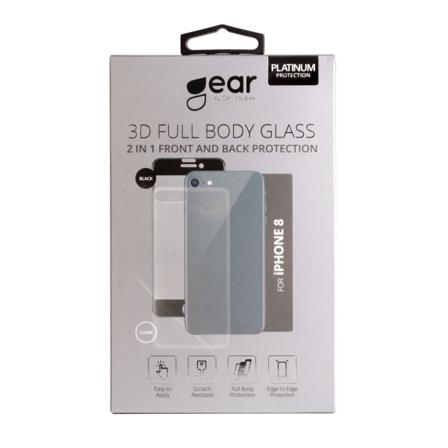 Gear Iphone 8 Fram/bak Skärmskydd Härdat Glas 3d 2in1 Med Baksid