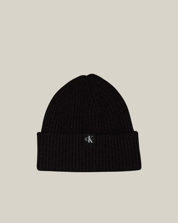 Calvin Klein MONOGRAM RIB BEANIE Svart Mössor Kille - Kids Brand Store