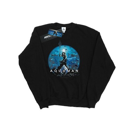 DC Comics Dam/Kvinnor Aquaman Cirkel Poster Sweatshirt XXL Svart