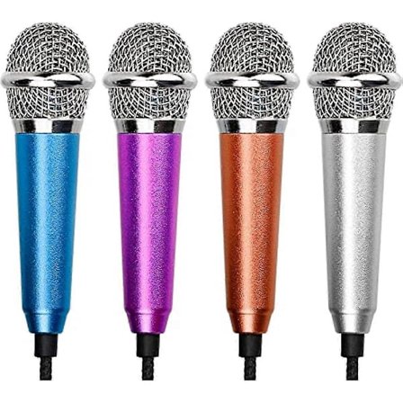 4 st Mini Mikrofon Bärbar Vokal Mikrofon Mini Karaoke Mikrofon För Mobiltelefon Laptop Notebook (4 Färger)