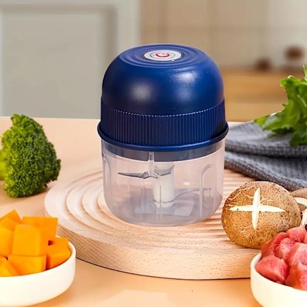 8,45 Oz Elektrisk Mini Vitlökshackare, 3600 Vpm (Blå)