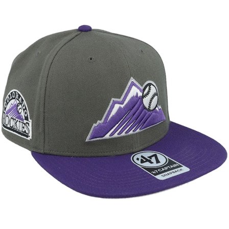 47 Brand - MLB Grau Snapback Cap - Colorado Rockies Sure Shot Two Tone Captain Charcoal/Purple Snapback @ Hatstore