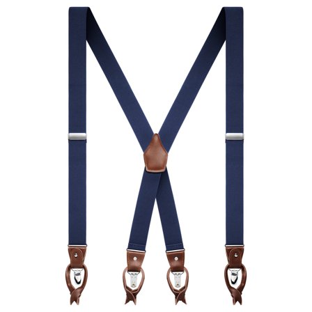 Vexel | Tirantes convertibles anchos en forma de X en azul oscuro para hombres - Tirantes con clip
