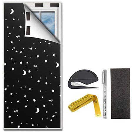 Mørklægningsgardiner med velcro - 145*100 cm mørklægningsstof - vinduesklæde der kan tilpasses i størrelsen - med 8 par velcro