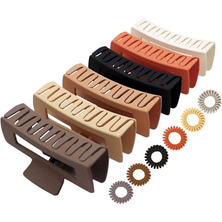 Sæt med 6 store hårklemmer til kvinder - hårklemmer - bananklemmer - hårspænder - til voksne