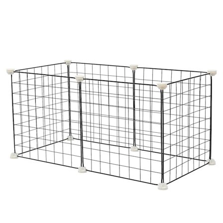 35 X35 Bærbar Gård Kaninbur Skildpaddehus Habitat Hvalpe Legegård Indendørs Jernbur Hund Sort 6 stk