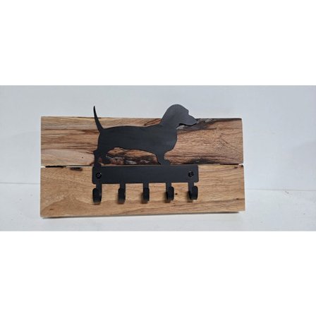 Knagerække til hundesnor, Snor, Sele, Halsbånd, Hunde, Gåture, Knagerække, 5 kroge, Gravhundetræ gravhund