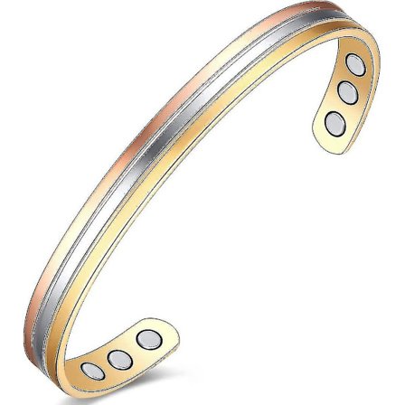 Kobberarmbånd for kvinner og menn - Magnetisk armbånd med ultrakraftige magneter - 99,99 % kobber - Justerbar størrelse for voksne - B-FARGE