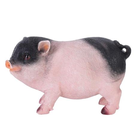 Simulering Söt liten gris Dekor konstgjord djurmodell Bonsai